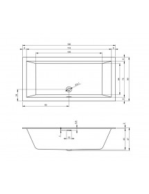 Baignoire RIHO RETHINK CUBIC Plug&Play Back2Wall