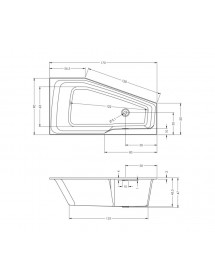 Baignoire d'angle RIHO RETHINK SPACE M Plug&Play 170x90 cm