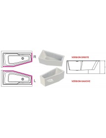 Grande baignoire d'angle RIHO RETHINK SPACE L Plug&Play 180x110 cm
