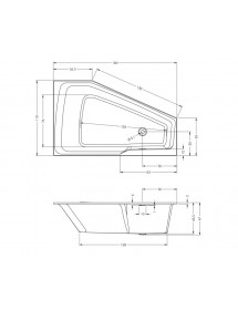 Grande baignoire d'angle RIHO RETHINK SPACE L Plug&Play 180x110 cm