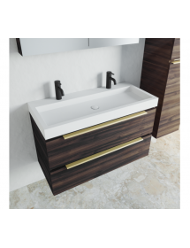 Lavabo SPRING VOW RIHO 120x46x8 cam 2 trous en composite de marbre
