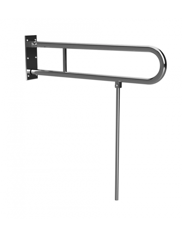 Barre d'appui relevable U+jambe d'appui HELP 813 acier inox. 82,9x80cm