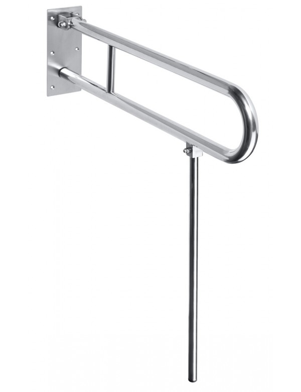 Barre d'appui relevable U+jambe d'appui HELP 813 acier inox. 82,9x80cm Barre d'appui relevable U+jambe d'appui HELP 813 acier inox. 82,9x80cm