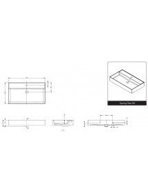 Lavabo SPRING RISE RIHO 80x46x12 cm en céramique