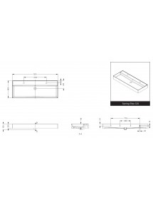 Lavabo SPRING RISE RIHO 120x46x12 cm 2 trous en céramique