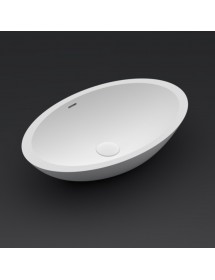 Vasque à poser blanc mat AVELLA OVAL RIHO 58x36 cm solid surface
