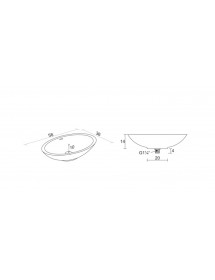 Vasque à poser blanc mat AVELLA OVAL RIHO 58x36 cm solid surface