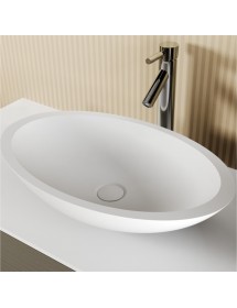 Vasque à poser blanc mat AVELLA OVAL RIHO 58x36 cm solid surface