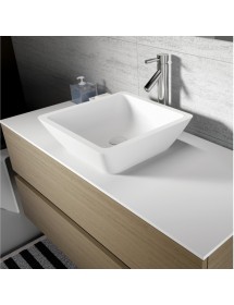 Vasque à poser blanc mat AVELLA SQUARE RIHO 42x42 cm solid surface