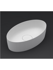 Vasque à poser blanc mat THIN OVAL RIHO 58x35 cm solid surface
