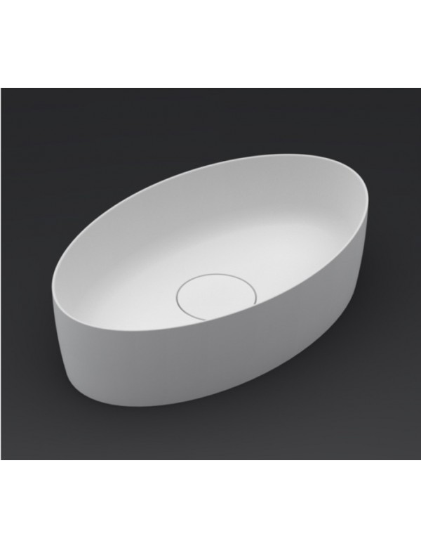 Vasque à poser blanc mat THIN OVAL RIHO 58x35 cm solid surface Vasque à poser blanc mat THIN OVAL RIHO 58x35 cm solid surface