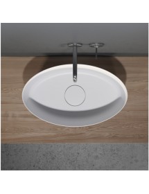 Vasque à poser blanc mat THIN OVAL RIHO 58x35 cm solid surface