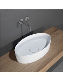 Vasque à poser blanc mat THIN OVAL RIHO 58x35 cm solid surface