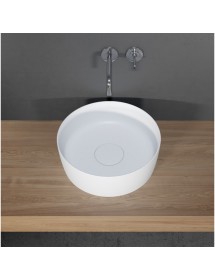 Vasque à poser blanc mat THIN ROUND RIHO 42x42 cm solid surface