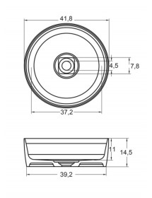 Vasque à poser blanc mat THIN ROUND RIHO 42x42 cm solid surface