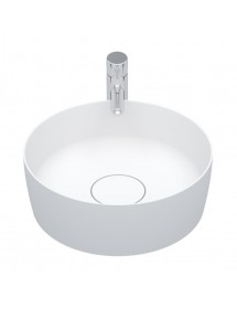 Vasque à poser blanc mat THIN ROUND RIHO 42x42 cm solid surface