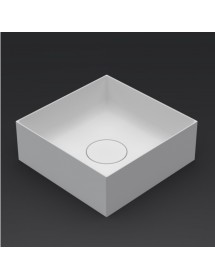 Vasque à poser blanc mat THIN SQUARE RIHO 38x38 cm solid surface