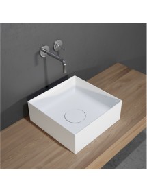 Vasque à poser blanc mat THIN SQUARE RIHO 38x38 cm solid surface