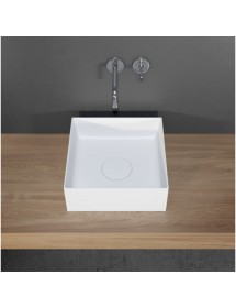 Vasque à poser blanc mat THIN SQUARE RIHO 38x38 cm solid surface