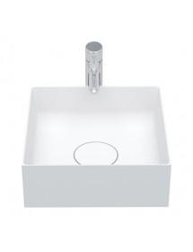 Vasque à poser blanc mat THIN SQUARE RIHO 38x38 cm solid surface