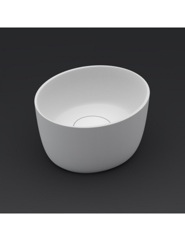 Vasque à poser blanc mat OVAL RIHO 38x33 cm solid surface