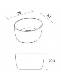 Vasque à poser blanc mat OVAL RIHO 38x33 cm solid surface