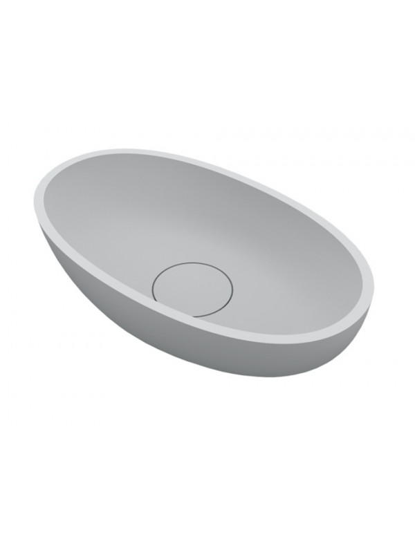 Vasque à poser blanc mat ESCALA RIHO 55x32 cm solid surface