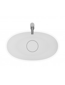 Vasque à poser blanc mat ESCALA RIHO 55x32 cm solid surface