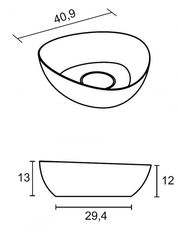 Vasque à poser blanc mat OVIEDO RIHO 41x41 cm solid surface