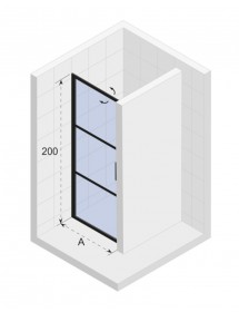 Porte de douche battante GRID 101 RIHO 80x200 cm