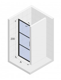 Porte de douche battante GRID 101 RIHO 100x200 cm