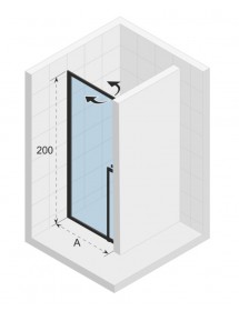 Porte de douche battante LUCID 101 RIHO 80x200 cm