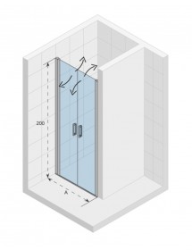 Double porte de douche battante NOVIK 111 RIHO 90x200 cm
