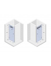 Porte de douche battante à charnières noires SCANDIC NXT 101 80x200 cm