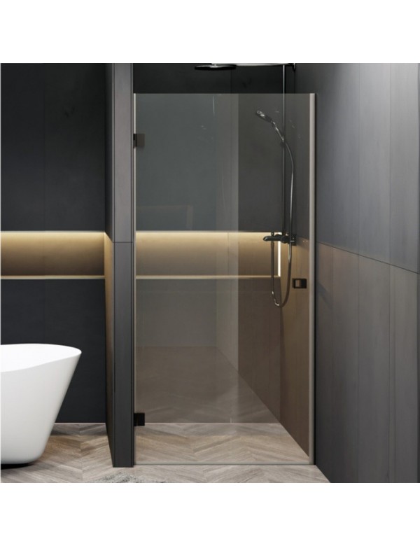 Porte de douche battante à charnières noires SCANDIC NXT 101 80x200 cm