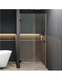 Porte de douche battante à charnières noires SCANDIC NXT 101
