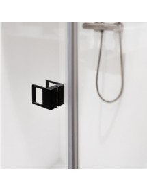 Porte de douche battante à charnières noires SCANDIC NXT 101 80x200 cm