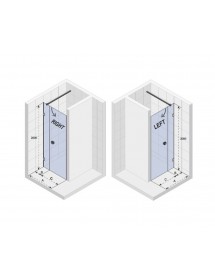 Porte de douche battante à charnières noires SCANDIC NXT 102 100x200 cm