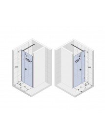 Porte de douche battante à charnières chromées SCANDIC NXT 102