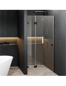 Porte de douche battante à charnières noires SCANDIC NXT 104 RIHO 140x200 cm