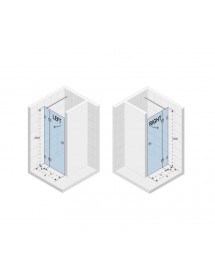 Porte de douche battante à charnières chromées SCANDIC NXT 104