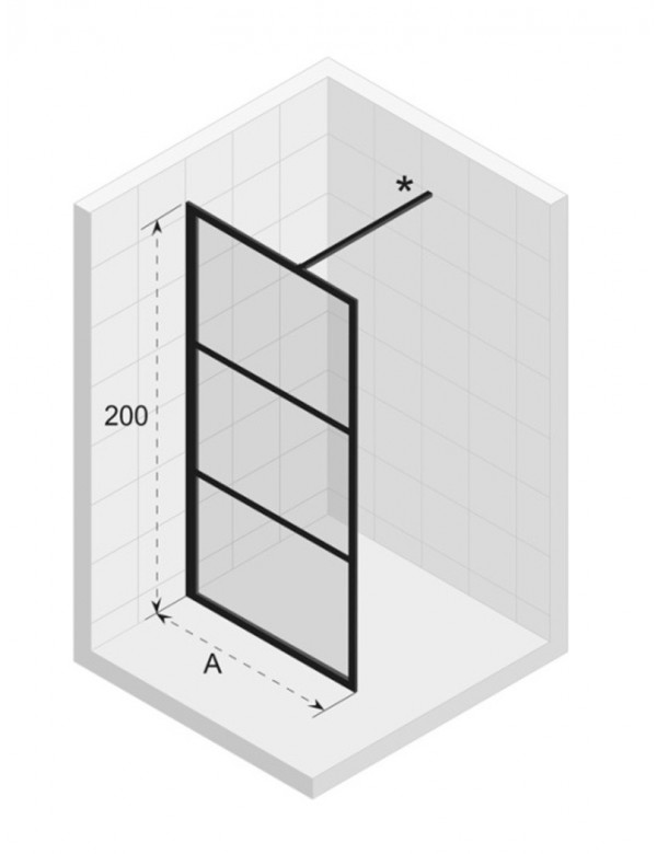 Paroi de douche italienne GRID 400 RIHO 140x200 cm