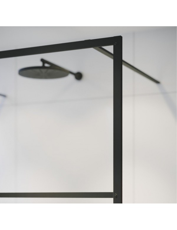 Paroi de douche italienne walk-in avec 2 parois fixes GRID 404 RIHO 90x200 cm