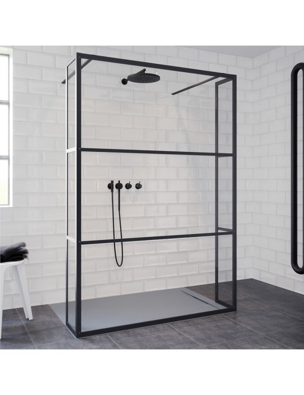 Paroi de douche italienne walk-in avec 2 parois fixes GRID 404 RIHO