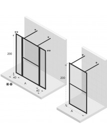 Paroi de douche italienne LUCID 401 RIHO 140x200 cm