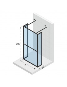 Paroi de douche italienne LUCID 404 RIHO 90x30x200 cm