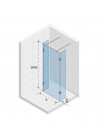Paroi de douche italienne SCANDIC NXT 202 RIHO 120x27 x200 cm à charnières chromées