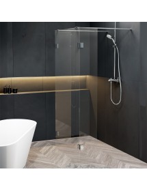Paroi de douche italienne SCANDIC NXT 202 RIHO 120x27 x200 cm à charnières chromées