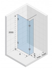 Paroi de douche walk-in avec rabattant SCANDIC NXT 402