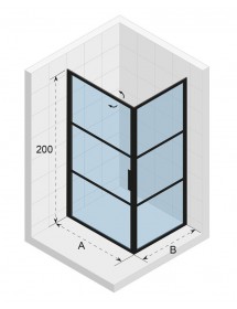 Cabine de douche d'angle GRID 201 RIHO
